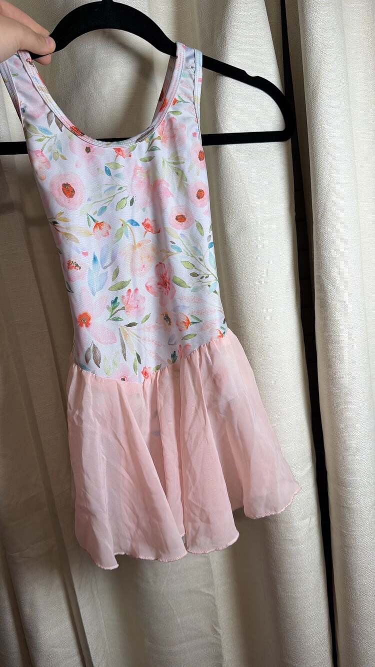 Danz N Motion Ainsley Watercolor Floral Tank Leotard Dress